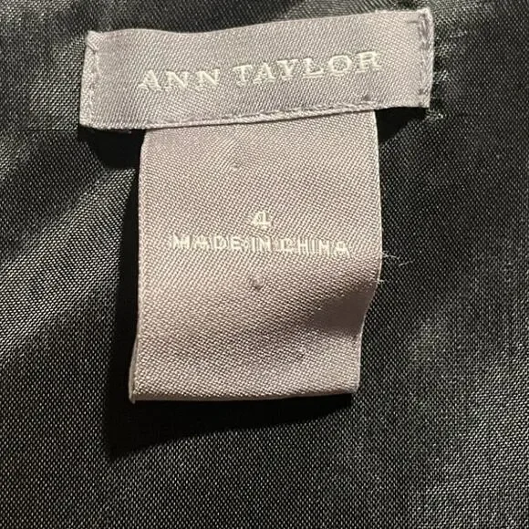 Ann Taylor Dress Womens Size 4 Black Sleeveless Ribbon Bow Tie Scoop Neckline - Picture 4 of 5